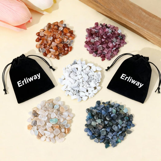 Erliway 100g Natural Flame Yooperlite Stone Crystal Chips, 7-9mm Tumbled Chips Crushed Crystal Stone, Polished Crystal Chip for Fish Tank, Healing Tumbled Chip for Reiki Jewelry Making Home Décor