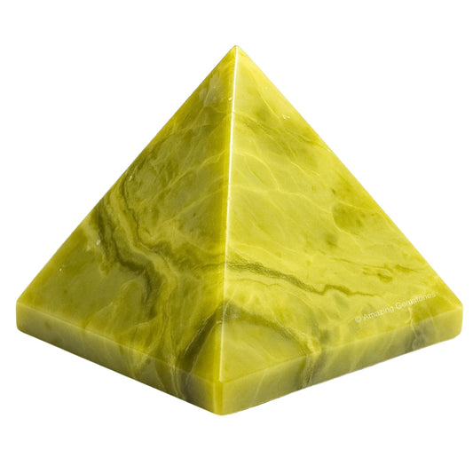 Amazing Gemstone Serpentine Pyramid Crystal Healing Stones - 2" Great Pyramid Figurine of Natural Stone Pyramid for Meditation, Reiki, Chakra Balancing and Crystal Pyramids Grid