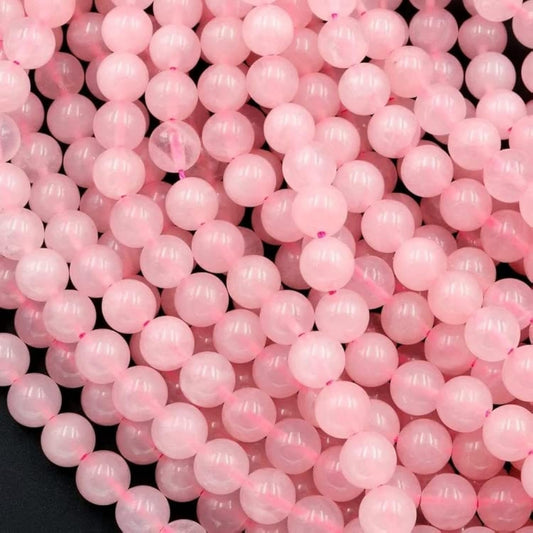 Zenkeeper 108 Pcs Rose Quartz Beads for Jewelry Making - 8MM Natural Loose Rose Quartz Crystal Stone Gemstone Beads Round