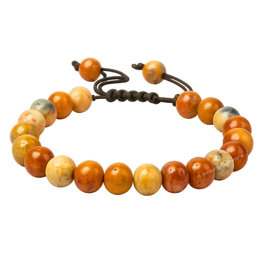 Amazing Gemstone Crazy Lace Agate Bracelet, Gifts For Men & Women - Protection Healing Crystal Bracelet - 8mm Gemstone Beaded Adjustable Bracelet, Pulseras Para Hombres Mujer Stocking Stuffers