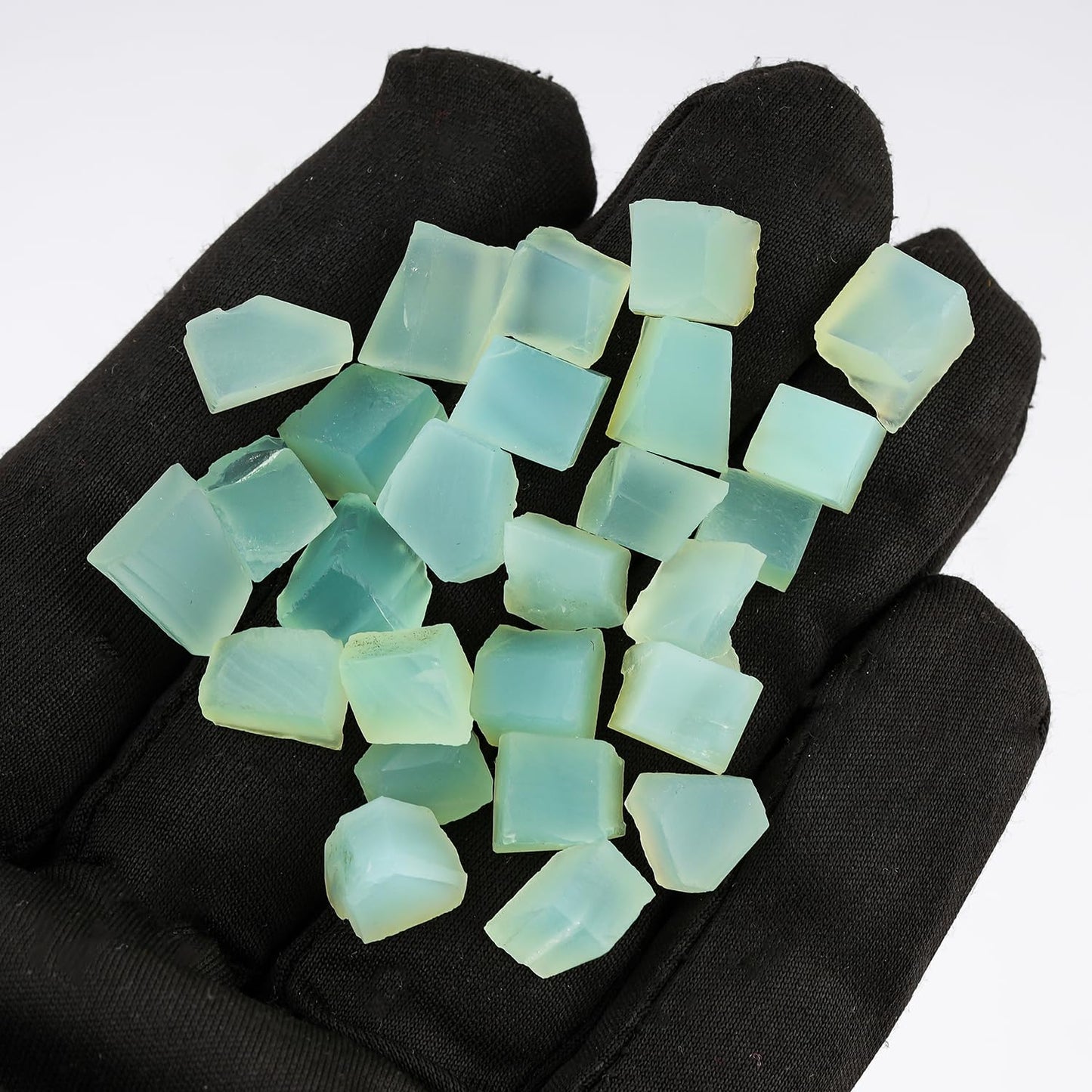 ColouredRocks 100 carats Aqua-Chalcedony Crystals, Raw Stones, Rough Gemstones, Jewelry Making Supply, Cabbing, Polishing, Cutting, DIY, Crafts (25-28pcs) (6-10mm)