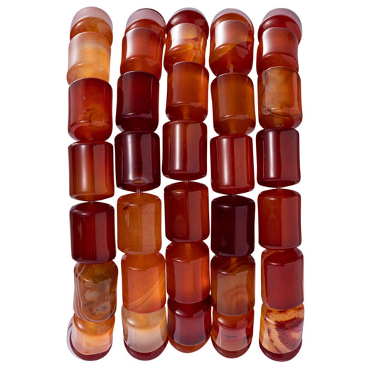 Natural Red Agate Cylinder Tube Beads 10x14mm 38cm/str Loose Semi Gemstone Stone Beads for Making Bracelets Necklace