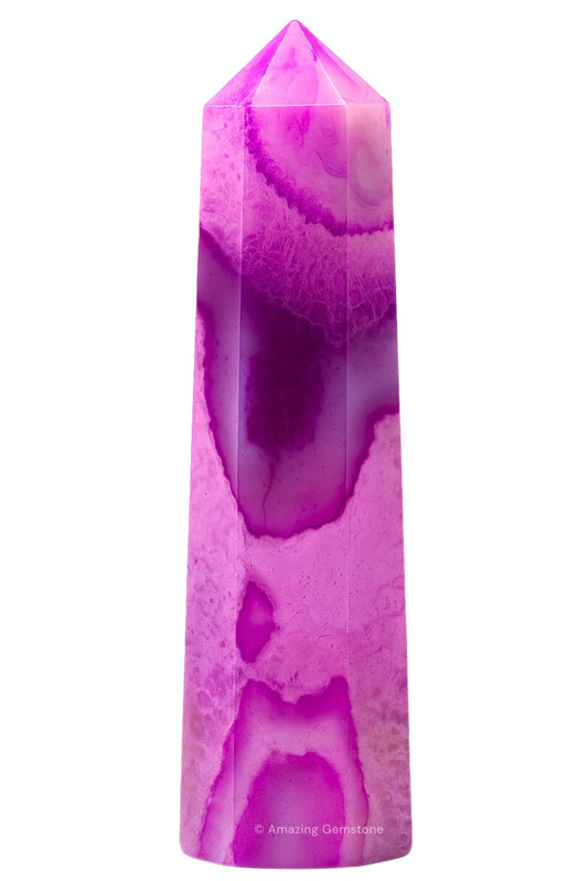 Amazing Gemstone Pink Agate Crystal Towers - Natural Healing Crystal Point Obelisk for Reiki Healing and Crystal Grid (3" to 4" INCH)