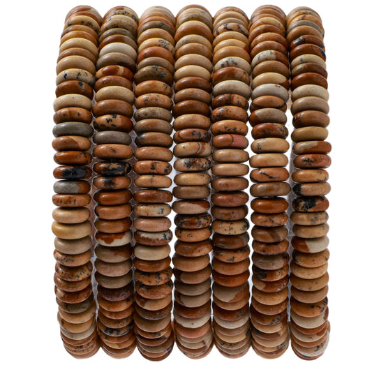 Natural Blown Picture Disk Stone Spacer Beads 6x2mm 38cm/str Flat Rondelle Loose Semi Gemstone Caps for Making Bracelets Necklace