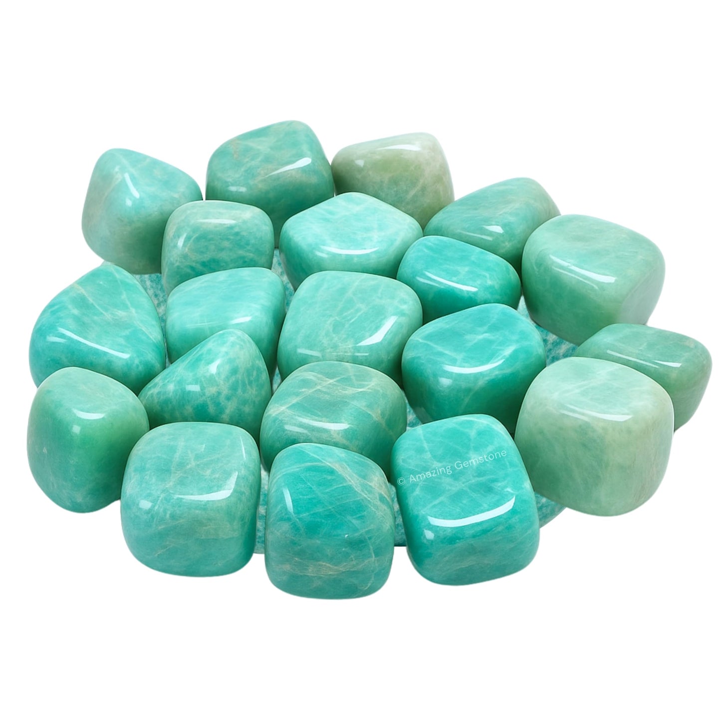 Amazing Gemstone Amazonite Crystals and Healing Stones Tumbled - 1 oz, Natural Healing Stones for Energy Balance, Stress Relief - Premium Polished Gems Rocks for Meditation and Wellness