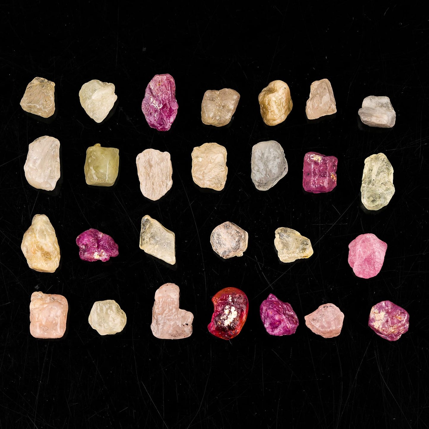 ColouredRocks 100 carats Multi Sapphire Glass-Filled Crystals, Raw Stones, Rough Gemstones, Jewelry Making Supply, Cabbing, Polishing, Cutting, DIY, Crafts (25+pcs) (5-10mm)