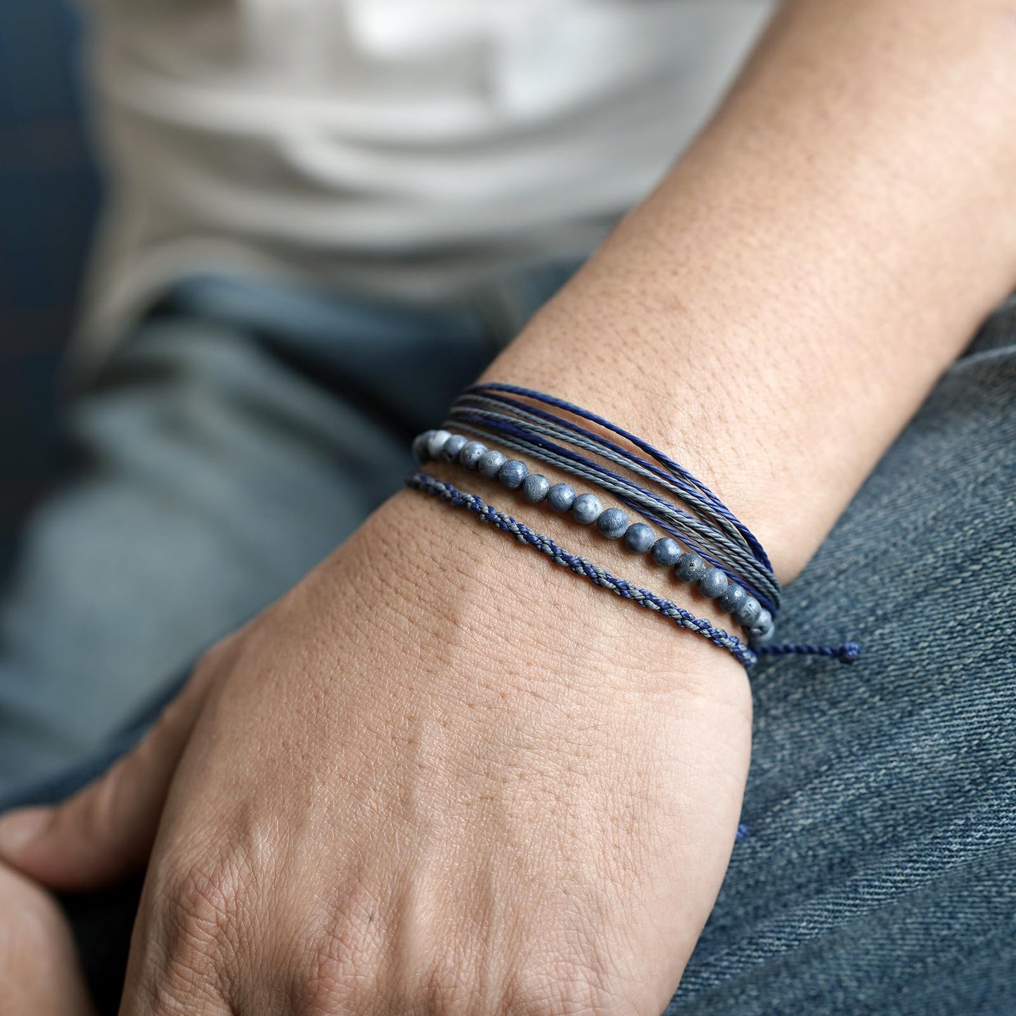 Handmade Natural Stone Beaded Healing Bracelet Gift for Men Adjustable Rope String Bracelet (coral fossil, Adjustable)