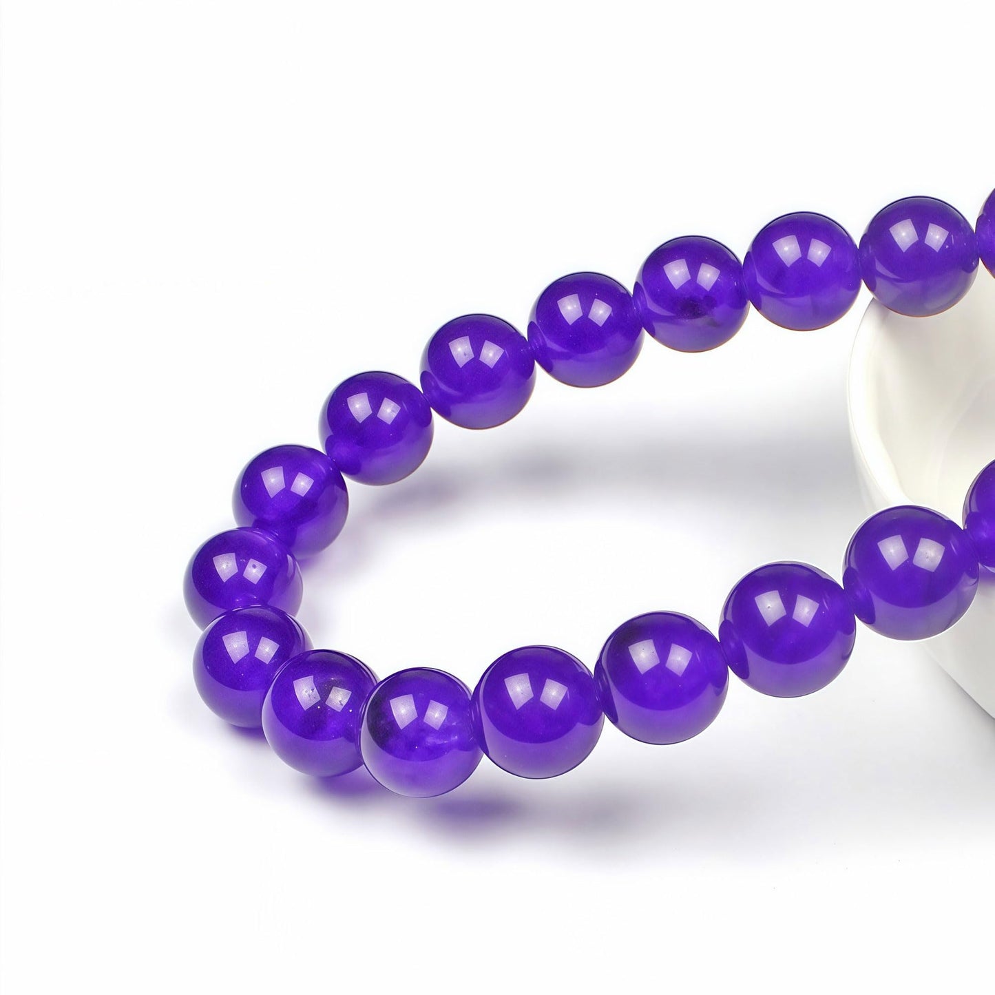 MJDCB Natural Stone Beads Purple Jade Round Loose Beads for Jewelry Making DIY Bracelet Necklace (12mm)