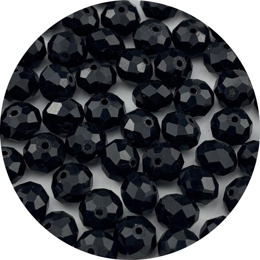 Pinhoollgo 200pcs 6mm Crystal Glass Beads Faceted Rondelle Glass Spacer Beads for Bracelets Necklace Pendants Earrings Key Chains Jewelry Making(Black)