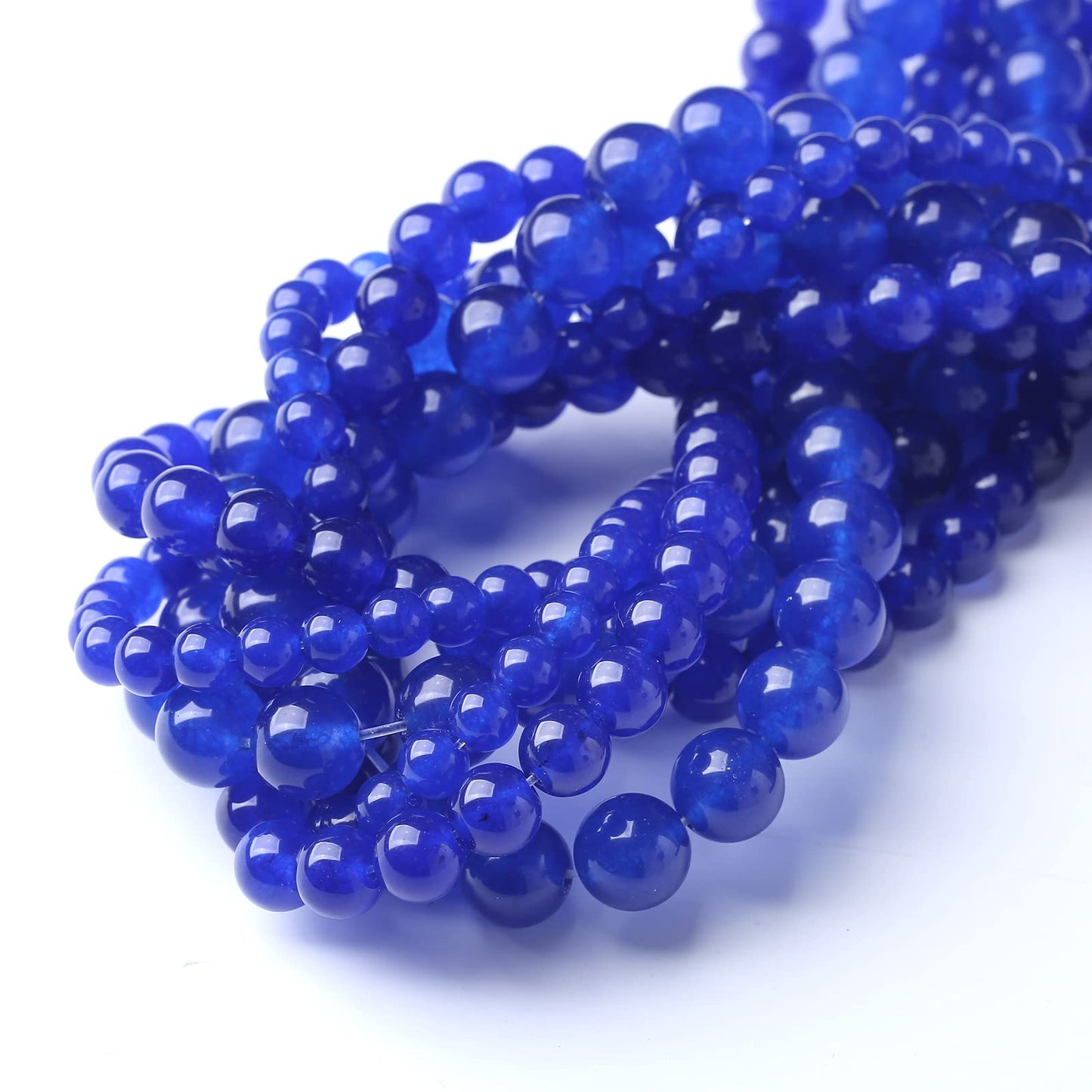 90PCS 4MM Blue Chalcedony Stone Beads Natural Gemstone Bead Crystal Healing Energy Jewelry Making DIY 17 inches