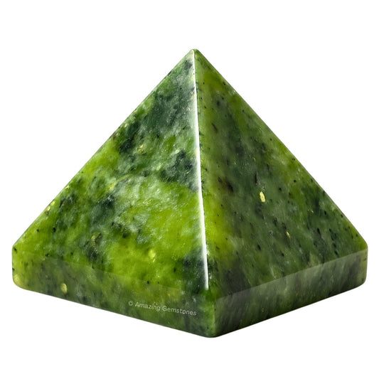 Amazing Gemstone Green Jade Pyramid Crystal Healing Stones - 1.5" Great Pyramid Figurine of Natural Stone Pyramid for Meditation, Reiki, Chakra Balancing and Crystal Pyramids Grid