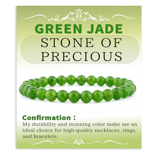 Bymitel 6mm Green Jade - Handmade Reiki Gemstone Stretch Bracelet, Natural Beauty & Spiritual Essence, Crystal Healing for Unisex Adults