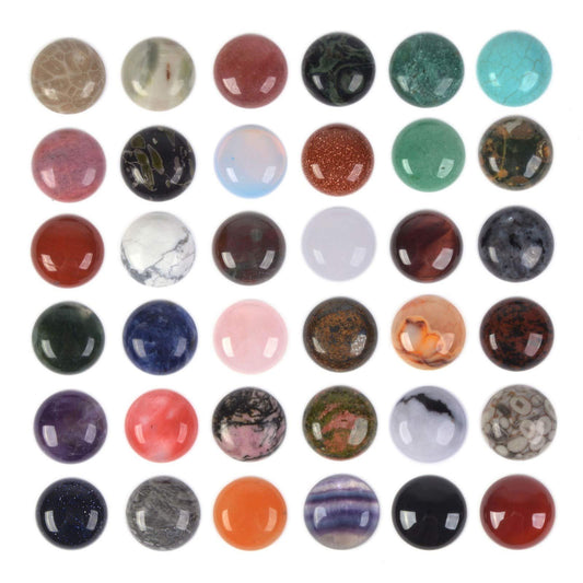 Wholesale Lot 24pcs Multi-color 18mm Gemstone Round Cab Cabochon For Jewelry Making