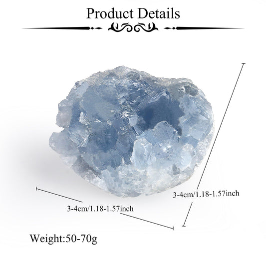 ZHIYUXI Celestite Crystals Aquamarine Stone Rocks Gems Blue Crystal Gemstones Cluster Geodes Raw Crystals Aquamarine Crystals Natural Rock Gem Stones Collection Reiki Geode Energy Balance 1pc 50-70g