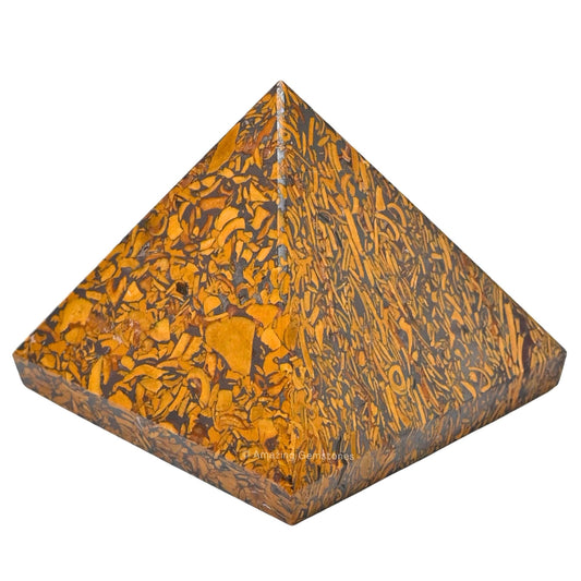 Amazing Gemstone Mariyam Jasper Pyramid Crystal Healing Stones - 1.5" Great Pyramid Figurine of Natural Stone Pyramid for Meditation, Reiki, Chakra Balancing and Crystal Pyramids Grid