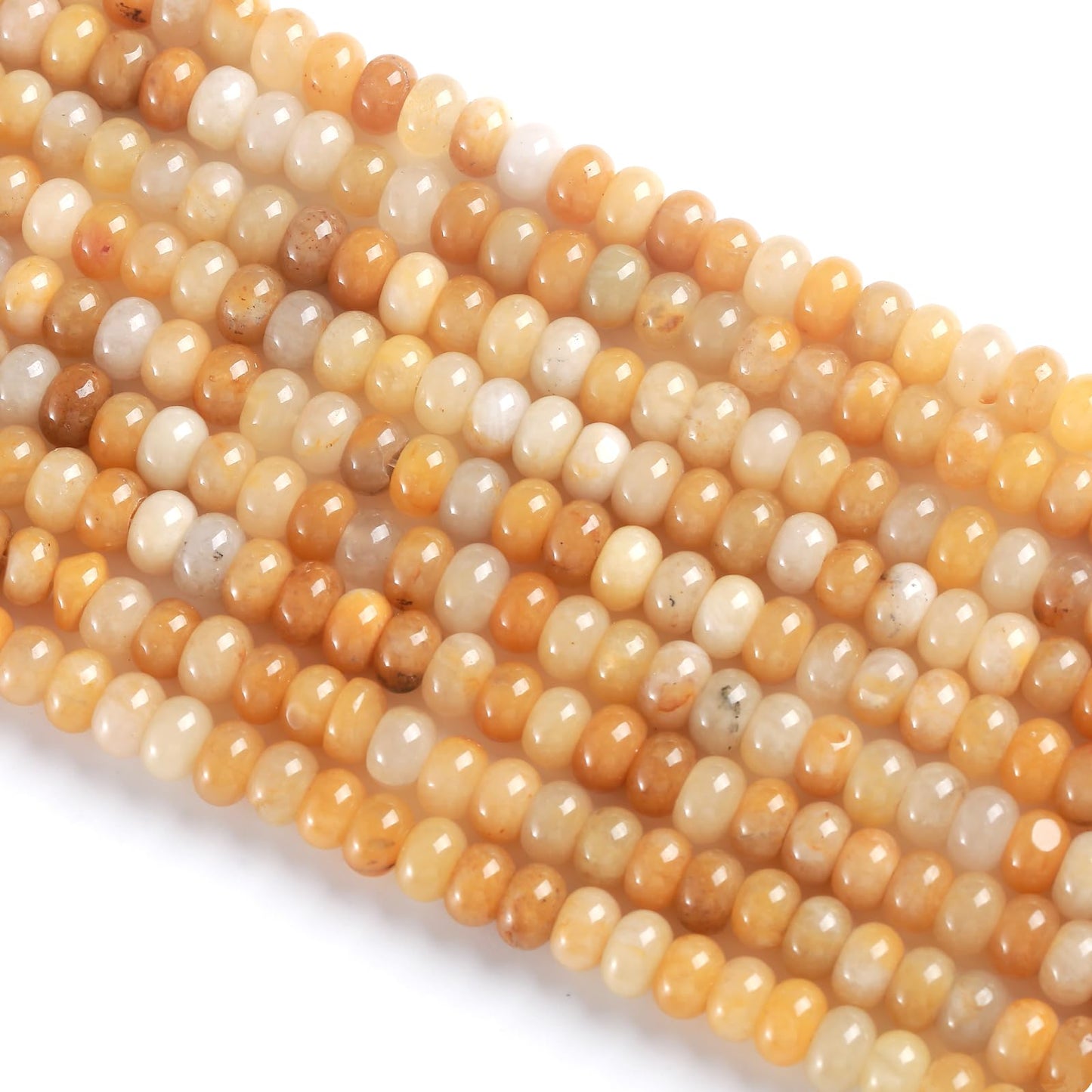 5x8MM 72PCS Yellow Jade Tube Rondelle Abacus Disk Spacer Loose Beads for Jewelry Making