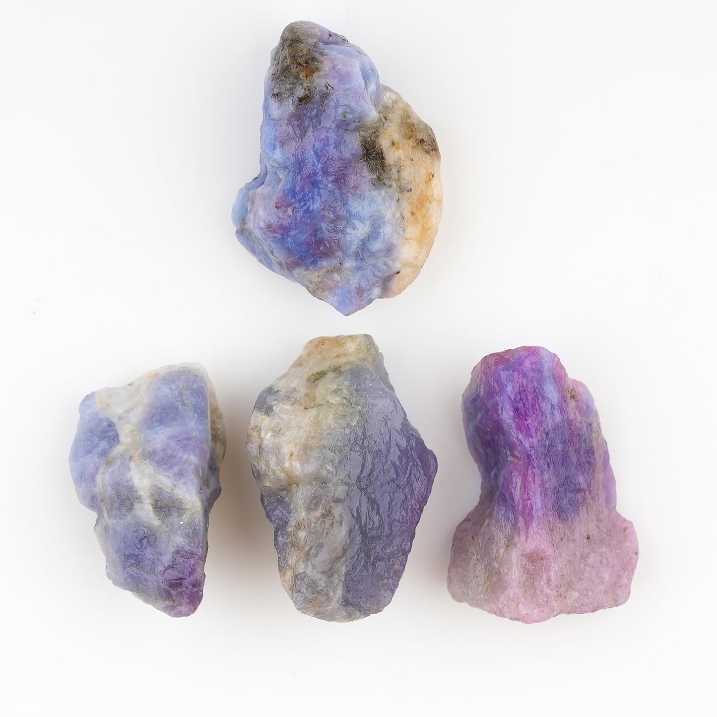 ColouredRocks 4pcs. Hackmanite Crystals, UV Reactive, Raw Stones, Rough Gemstones, Jewelry Making Supply, Cabbing, Polishing, Cutting, DIY, Crafts (90+ carats.) (20-25mm)