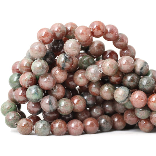 CHEAVIAN 35PCS 10mm Natural Kashgar Garnet Gemstones Round Loose Beads for Jewelry Making 1 Strand 15"