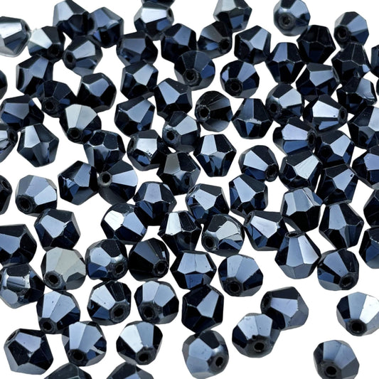 Pinhoollgo 600pcs 3mm Bicone Crystal Glass Beads Faceted Bicone Crystal Beads Bulk Glass Spacer Beads for Bracelets Necklace Pendants Earrings DIY Jewelry Craft Making(Black)