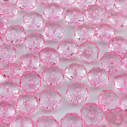 YHYPOCI 400pcs 8mm Acrylic Crystal Beads, Faceted Rondelle Acrylic Spacer Beads for Wind Chimes Bracelet Necklace Earring Keychain Jewelry Making DIY Crafts(Pink)