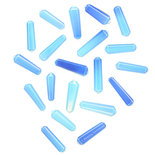 Amazing Gemstone Opalite Crystal Points Bulk Healing Crystals and Stones - Pack of 3 Double Terminated Healing Wand Point Bulk Crystals for Crafts, Crystal Grid, DIY Work - Premium Crystals