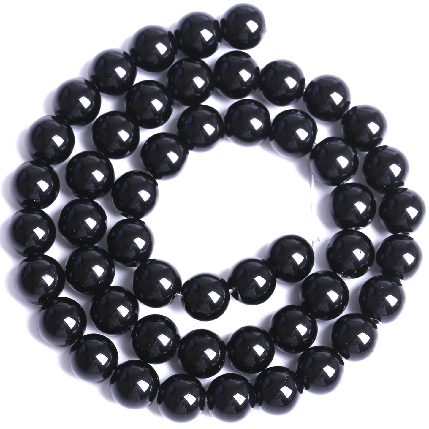 12MM Natural Black Agate Gemstone Beads Round Loose Stone Beads for Jewelry and Bracelets Making 32pcs 15"