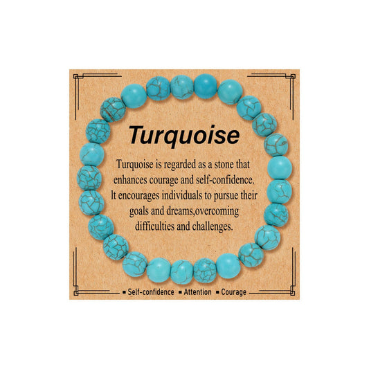 Kenailw Turquoise Bracelet for Women Turquoise Bead Bracelet Natural Stone Bracelet Turquoise Jewelry for Her Mum Daughter Birthday Gifts
