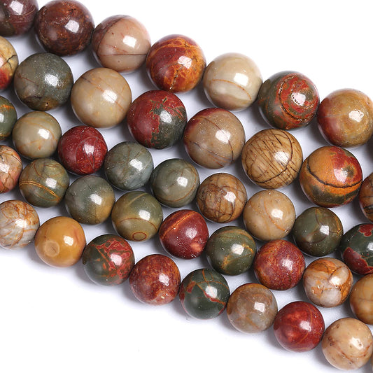 8MM 45PCS Natural Stone Picasso Jasper Loose Beads for Jewelry Making DIY Bracelet