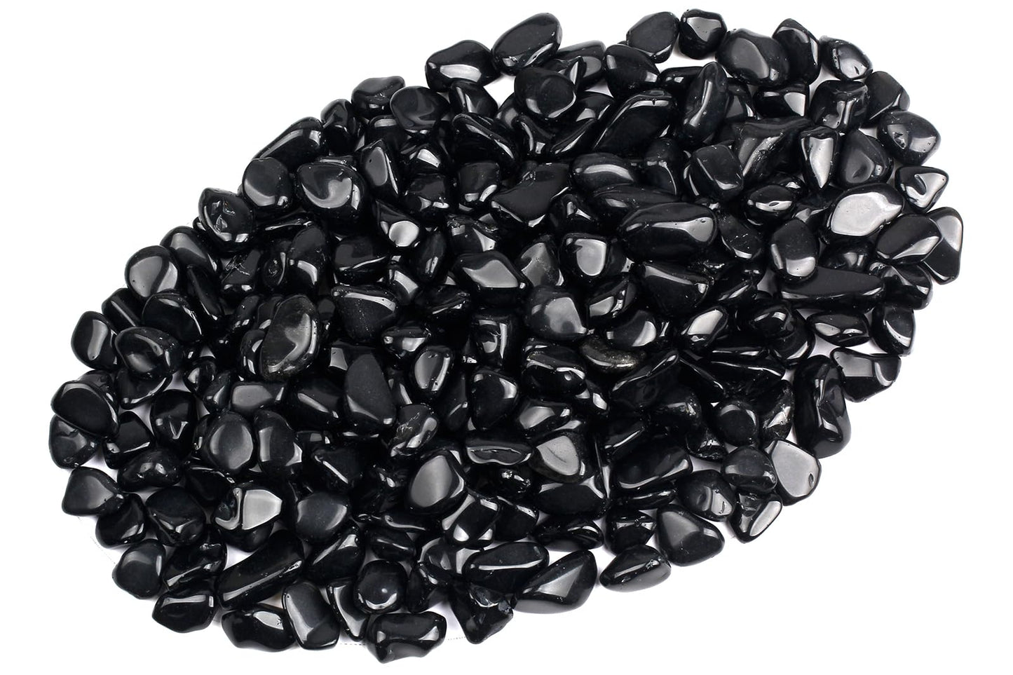 ZenQ 1 lb Black Obsidian Tumbled Stone Chips Crushed Natural Crystal Quartz Pieces