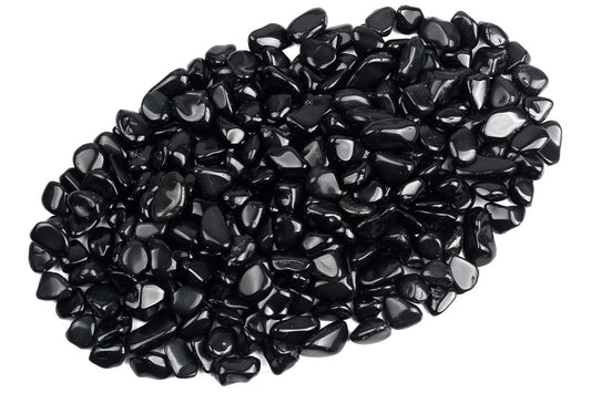 ZenQ 1 lb Black Obsidian Tumbled Stone Chips Crushed Natural Crystal Quartz Pieces
