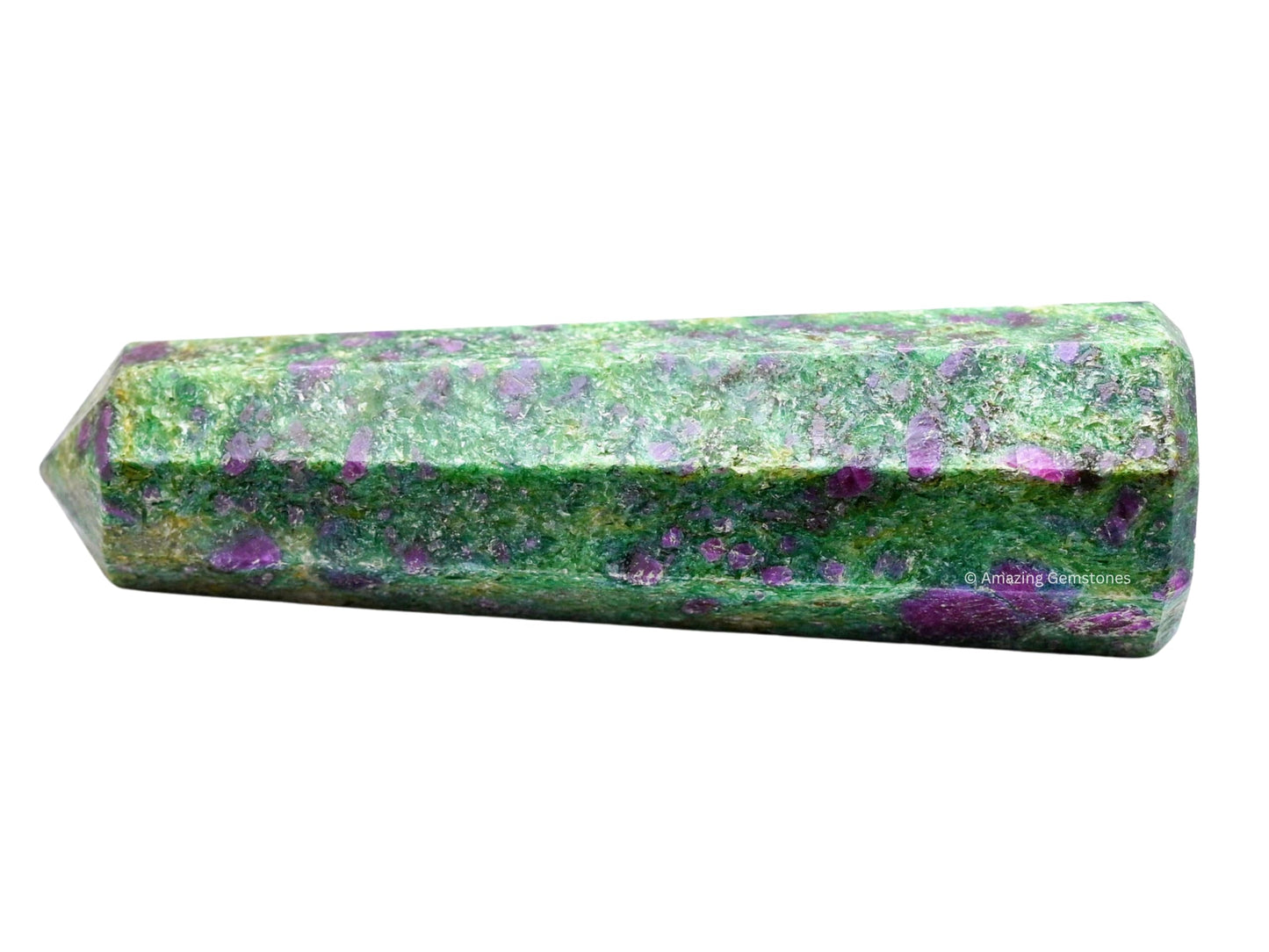 Amazing Gemstone Ruby Fuchsite Crystal Towers - Natural Healing Crystal Point Obelisk for Reiki Healing and Crystal Grid (3" to 4" INCH)