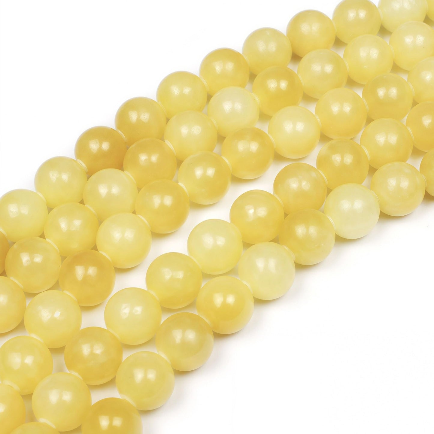 MJDCB Natural Yellow Marble Jade Round Stone Beads for Jewelry Making DIY Bracelet Necklace (12mm)
