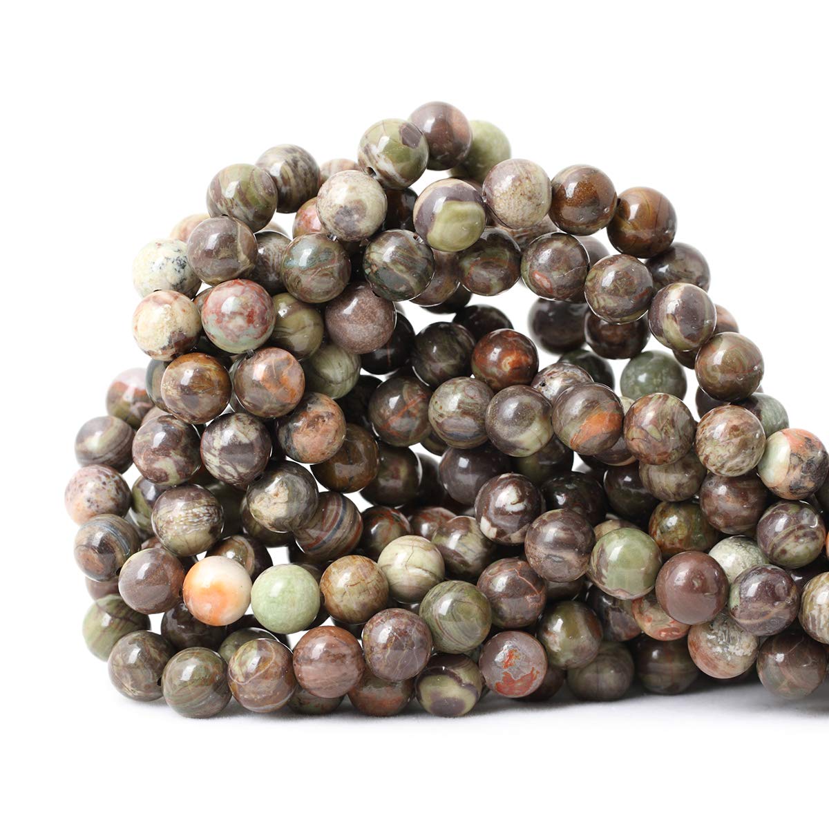 CHEAVIAN 45PCS 8mm Natural Patterned Agate Round Loose Beads for Jewelry Making 1 Strand 15 inches