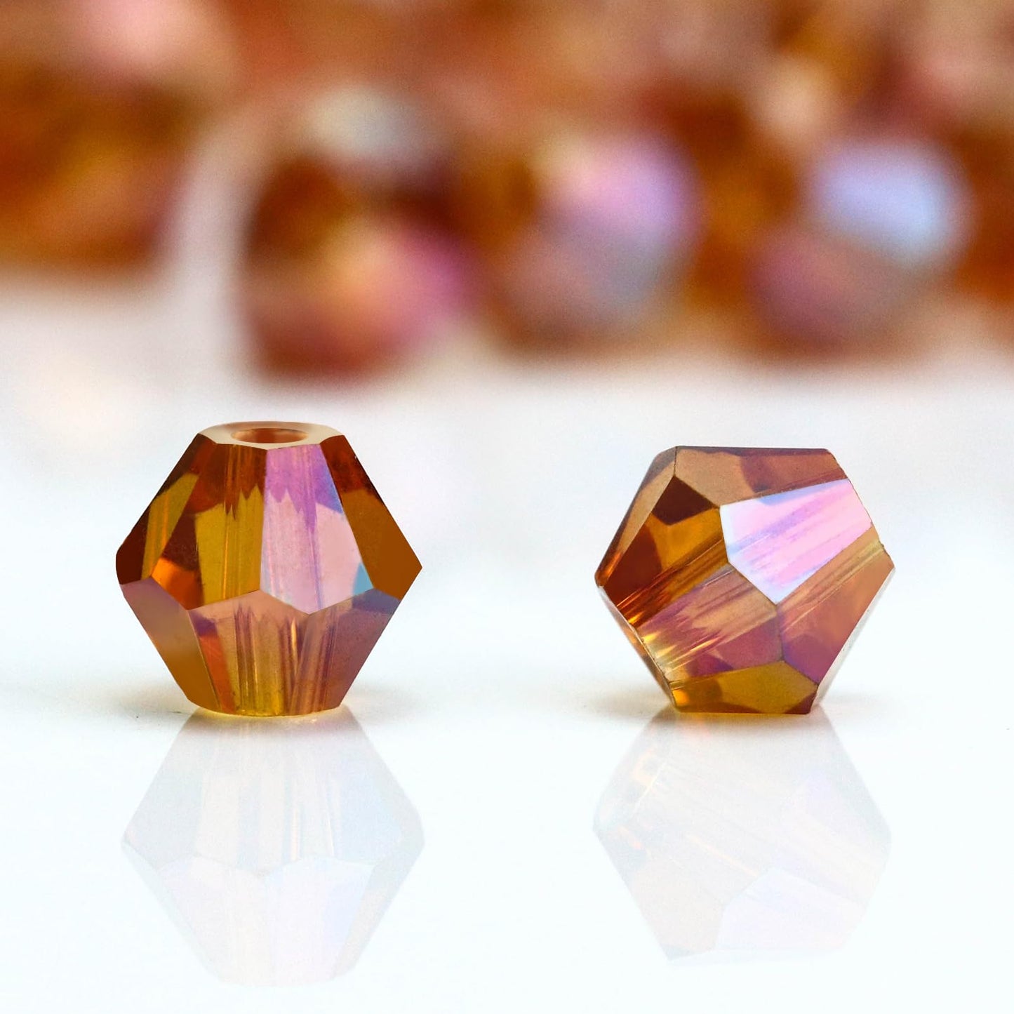 Dowarm 250PCS 6MM Faceted Bicone Crystal Beads for Crafts, Jewelry Making, DIY Bracelet, Necklace, Dolls, Wine Charms, Wind Chimes, Suncatchers, Loose Spacer Glass Beads