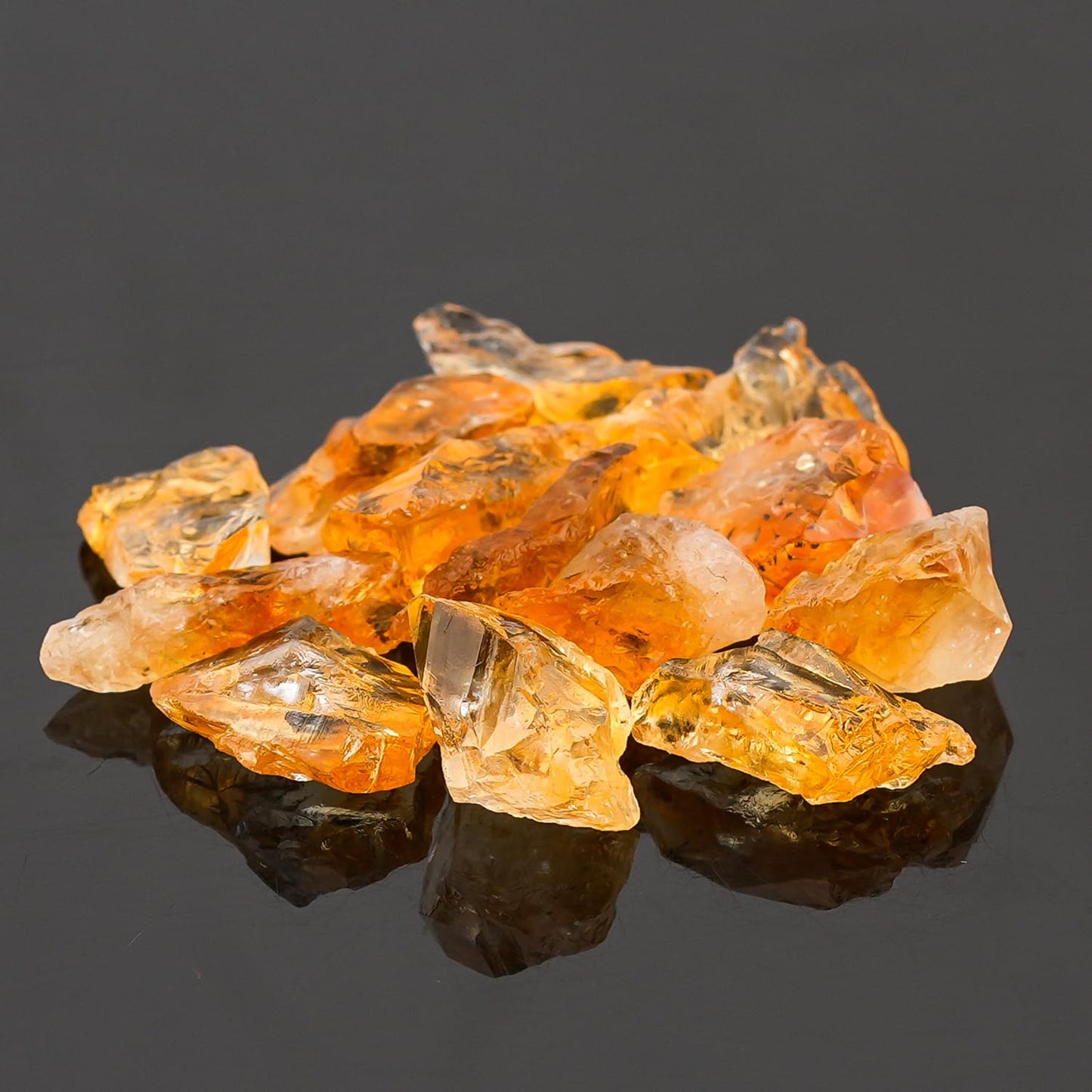 ColouredRocks 100 carats Yellow Citrine Crystals, Raw Stones, Rough Gemstones, Jewelry Making Supply, Cabbing, Polishing, Cutting, DIY, Crafts (10+pcs) (12-16mm)