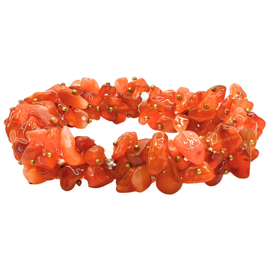 Amazing Gemstone Chips Bracelet (Carnelian)