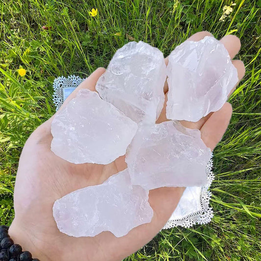 LAIDANLA 1lb 2" Clear Quartz Natural Rough Stones Crystal Large Raw Crystals Bulk Healing Gemstones for Reiki Healing Tumbling Fountain Rocks Wire Wrapping Decoration Cabbing Lapidary