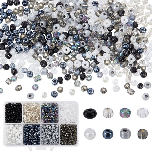 PH PandaHall 1840 Pcs 6/0 4mm 8 Colors Glass Seed Beads Lined Pony Bead Waist Beads Tiny Spacer Czech Beads for Earring Bracelet Necklace Key Chain Jewelry Making