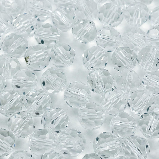 YUEXIGO 400pcs 4mm Round Crystal Glass Beads for Jewelry Making, Faceted Crystal Glass Spacer Beads for Bracelet Earring Necklace DIY Craft(Transparent)