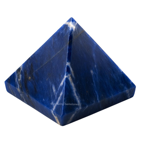 Amazing Gemstone Sodalite Pyramid Crystal Healing Stones - 2" Great Pyramid Figurine of Natural Stone Pyramid for Meditation, Reiki, Chakra Balancing and Crystal Pyramids Grid