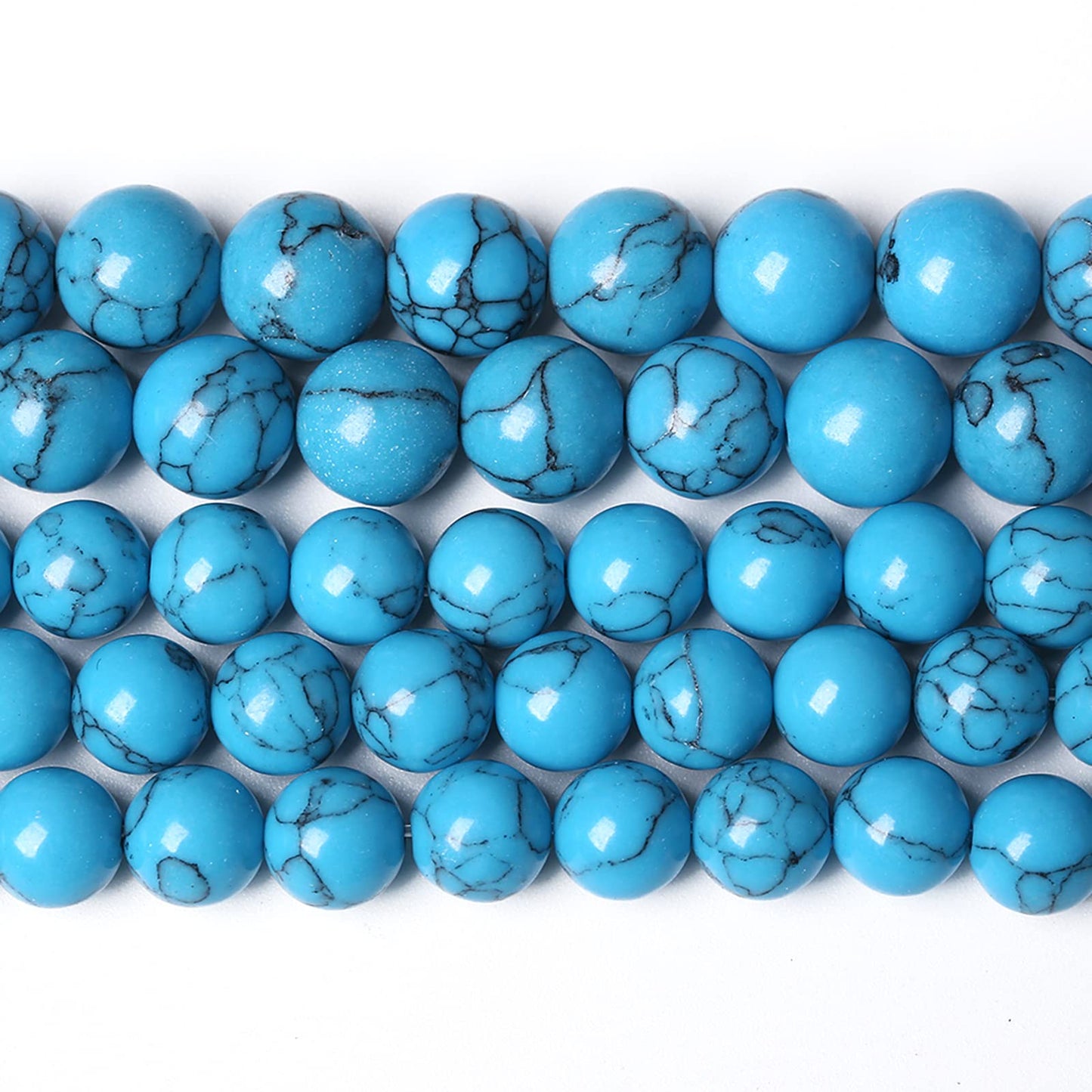 8MM 46PCS Blue Turquoise Spacer Loose Beads for Jewelry Making DIY Bracelet Necklace