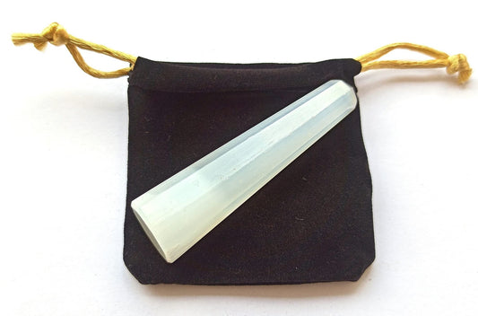 WholesaleGemShop 70 mm (3 Inch) Selenite Gemstones Obelisk Tower Jumbo Facet Aura Rock Crystal Natural Polished Earth Wand Spirit