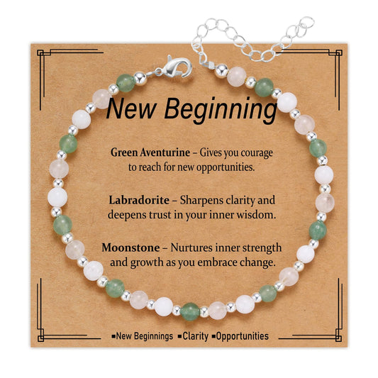 Kenailw Retirement Bracelet for Women Coworker Boss Gifts Crystals Best Friend Inspirational Farewell Leaving Housewarming Going Away Divorce Nurse Birthday Natural Stones Jewelry