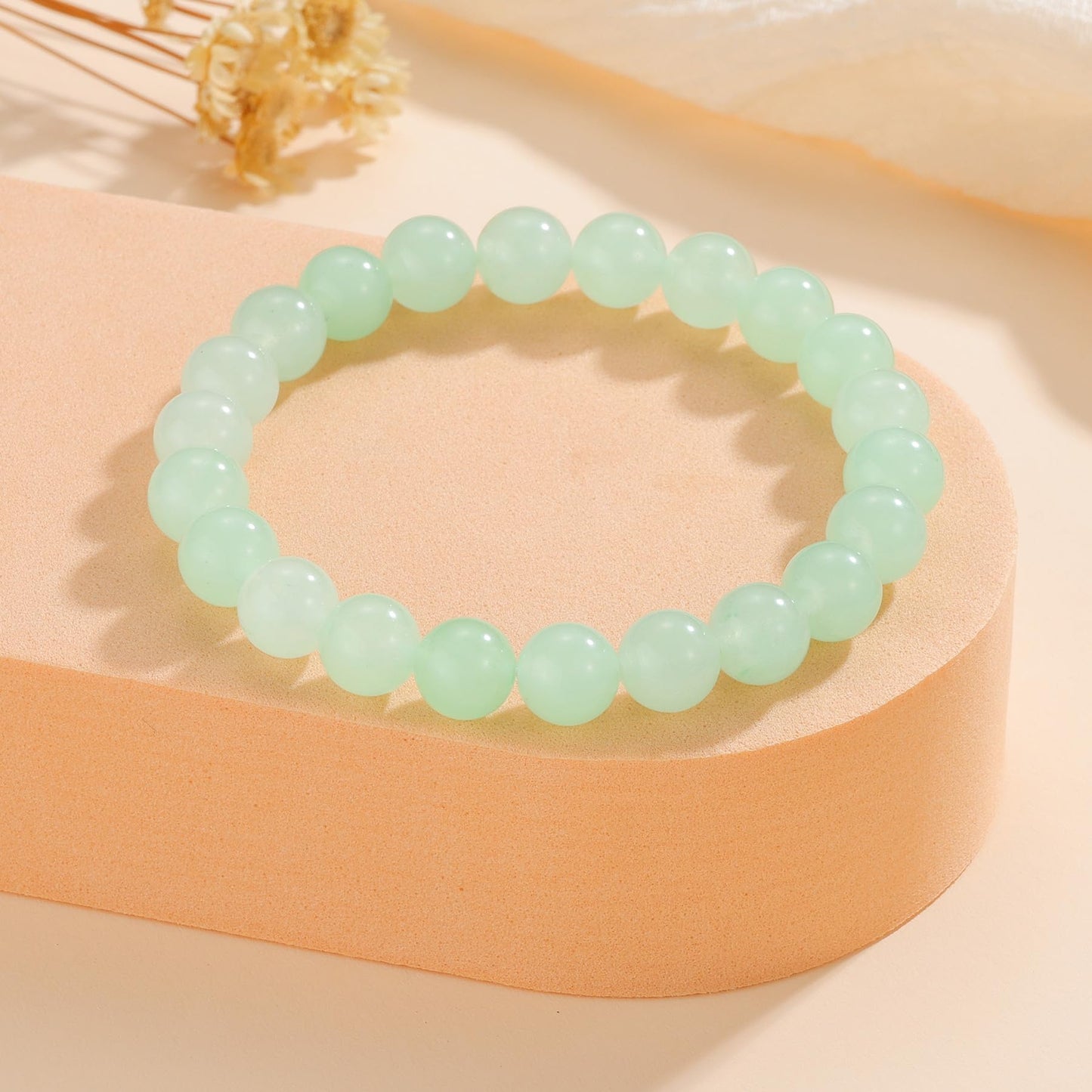 Udolfly Womens Crystal Beaded Bracelets for Women Men Protective Energy Bracelet Natural Gemstone Bead Bracelet 6mm Aventurine