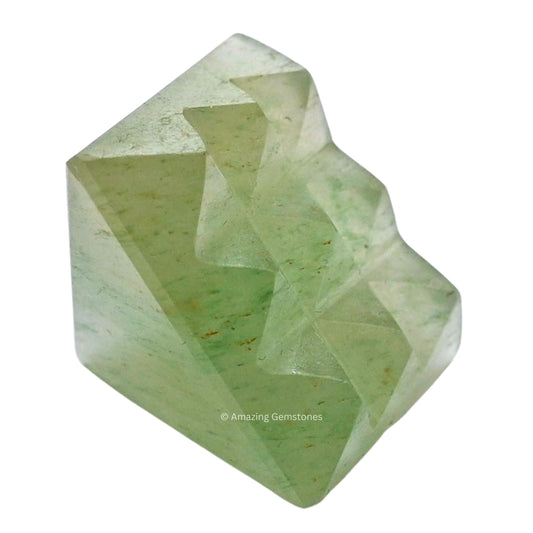 Amazing Gemstone Green Aventurine Crystal Pyramid with 9 Pyramid Plate Bottom - 1" Mini Pyramid Figurine of Natural Stone Pyramid for Meditation, Reiki, Chakra Balancing Vastu Pooja and Crystal Grids