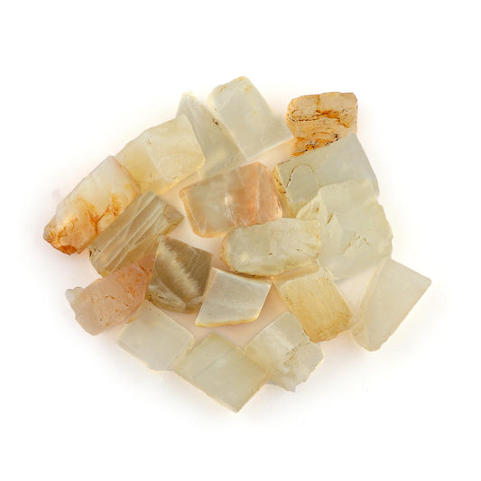 CRYSTALIS 100 cts Natural Raw White-Moonstone, High Grade Loose Gemstone Wholesale Bulk Rough Jewelry Making Supply, Chakra Stones, Wire Wrapping, DIY, Gem Collection, Tumbling