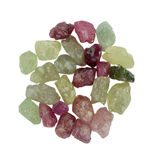 CRYSTALINES (50cts) Natural Multi Sapphire Gemstone, Assorted Bulk Rough Stones, Wholesale Loose Supplies, DIY Jewelry Making, September Birthstone, Healing Crystals, Gem Collection (8-10pcs)