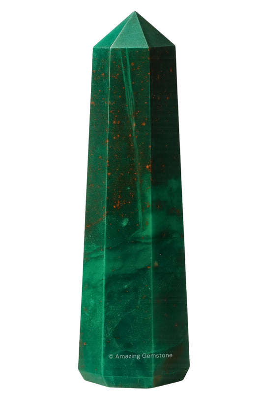 Amazing Gemstone Bloodstone Crystal Towers ~ Natural Healing Crystal Point Obelisk for Reiki Healing and Crystal Grid (3" to 4" INCH)