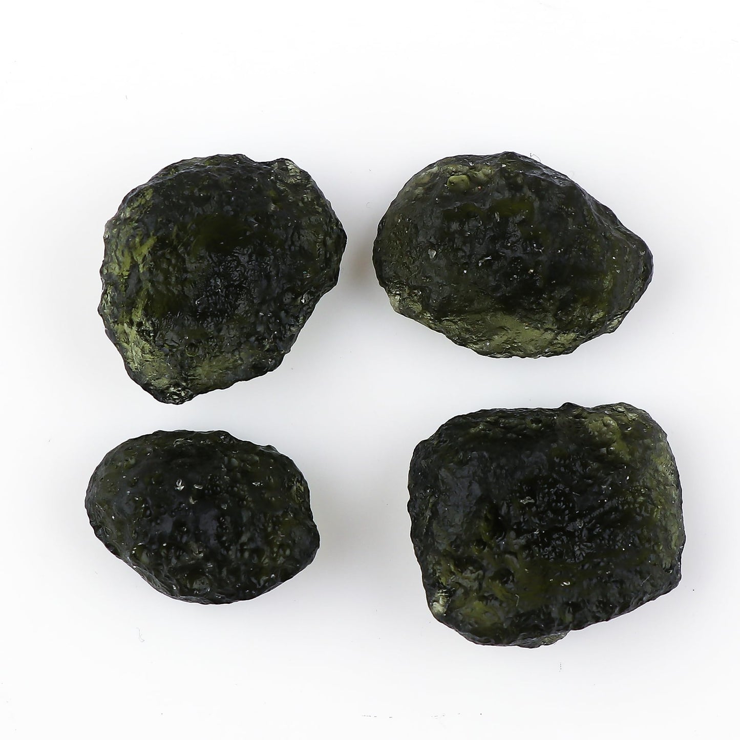 CRYSTALIS 4pcs Raw Synthetic Moldavite, High Grade Loose Gemstone Wholesale Bulk Rough Jewelry Making Supply, Chakra Stones, Wire Wrapping, DIY, Gem Collection