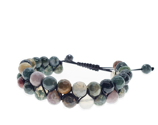 Echos Healing Stones Mens Bracelet – Natural Jade Bracelet for Women & Men, Genuine Jade Stone Jewelry for Good Luck & Prosperity | Handmade Adjustable Green Jade Bracelet (6mm)